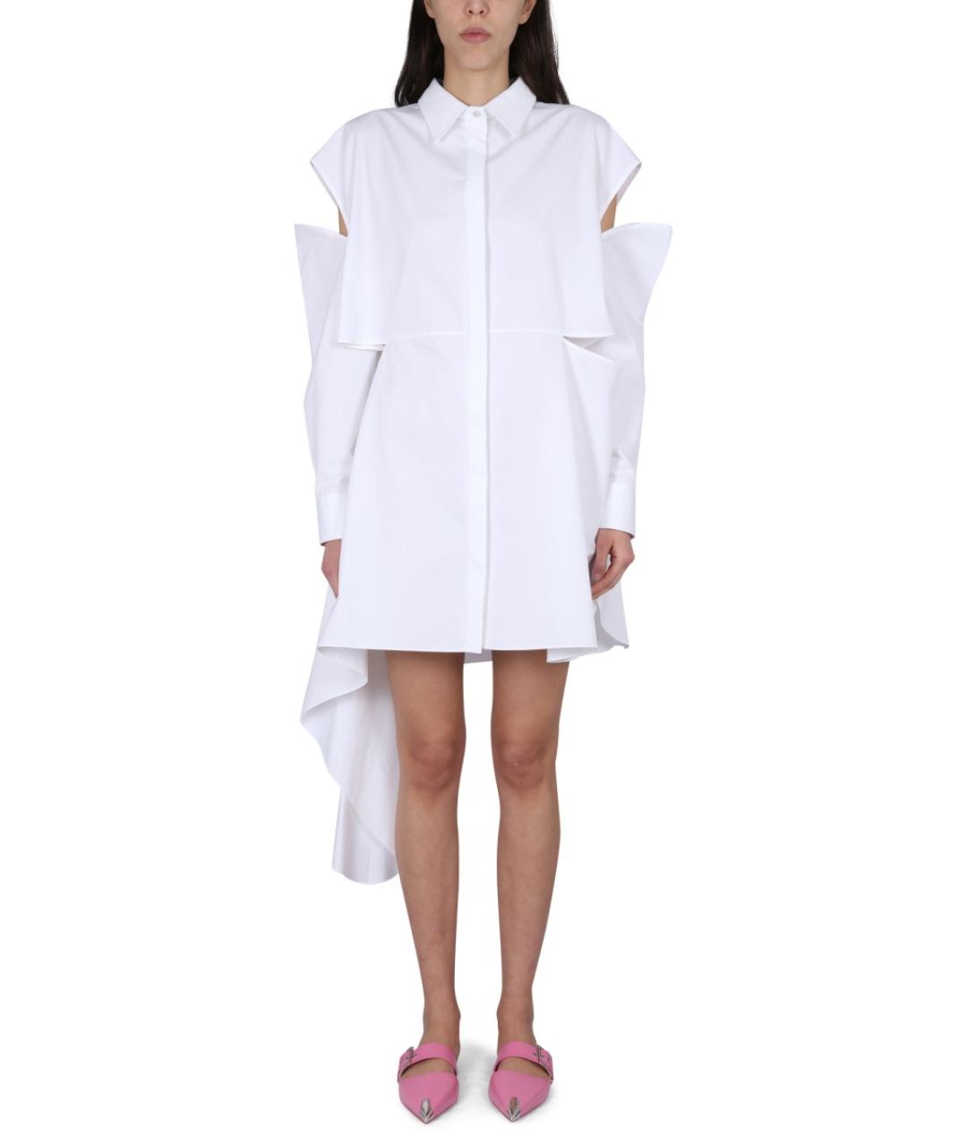 ALEXANDER MCQUEEN Белое хлопковое повседневное платье, фото 2