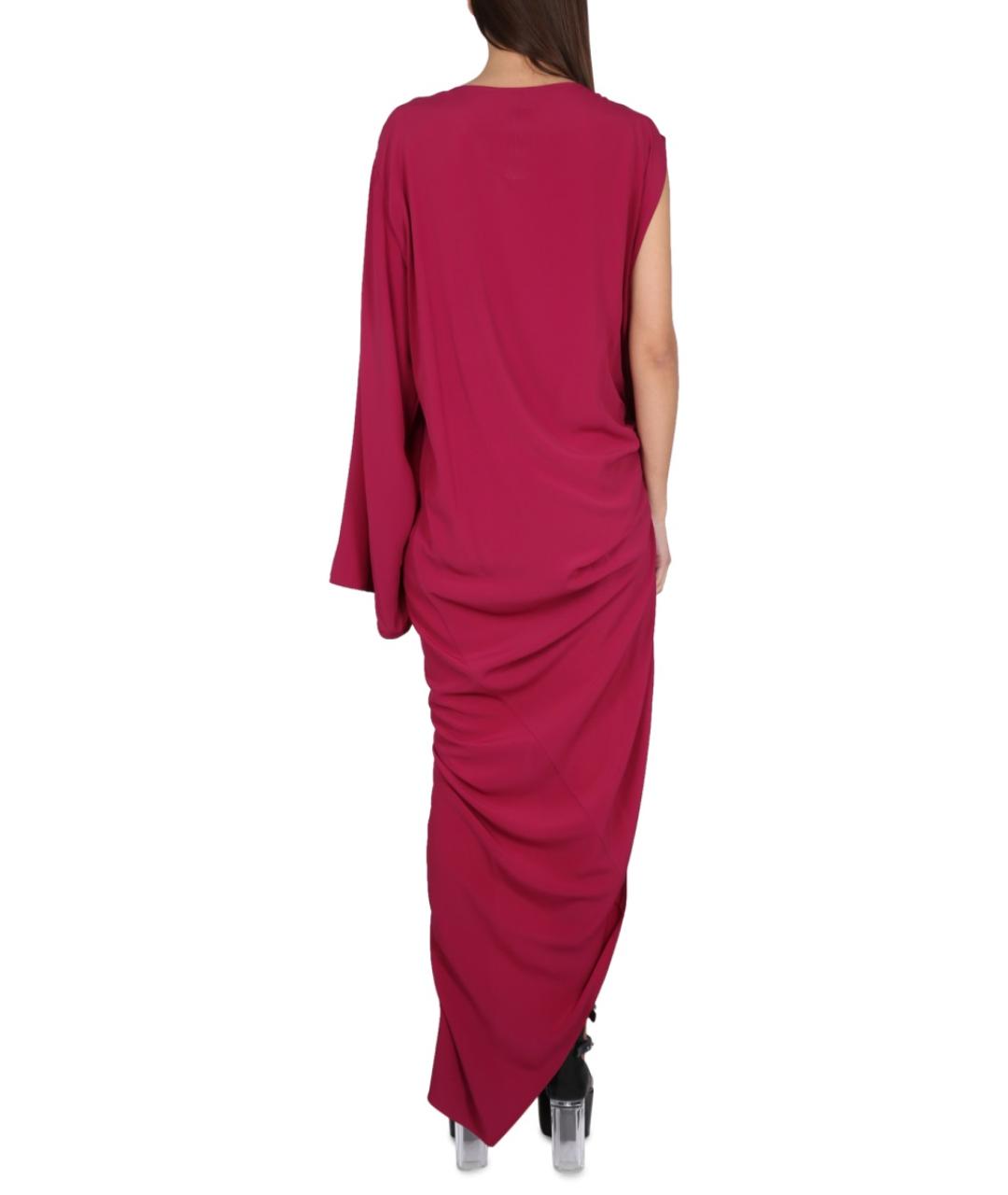 RICK OWENS Фуксия ацетатное повседневное платье, фото 4
