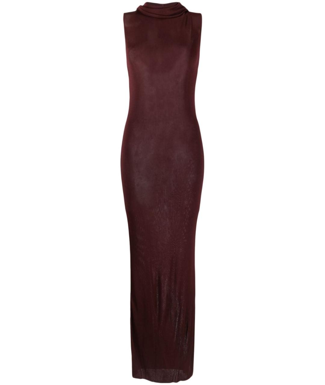 SAINT LAURENT Бордовое вискозное вечернее платье, фото 1
