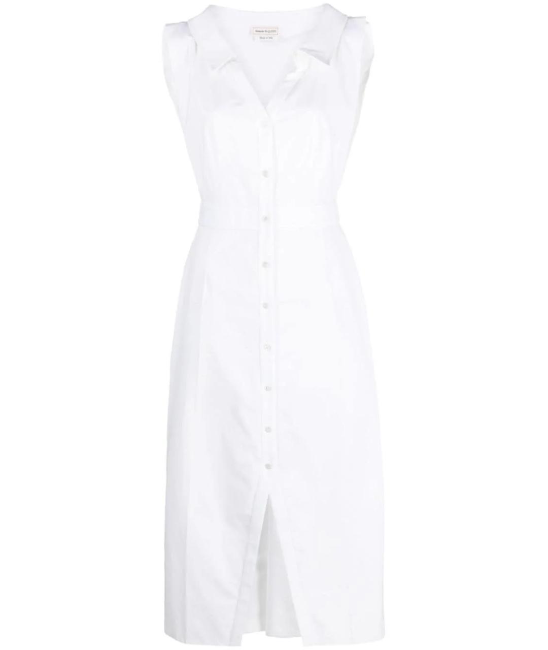 ALEXANDER MCQUEEN Белое хлопковое повседневное платье, фото 1