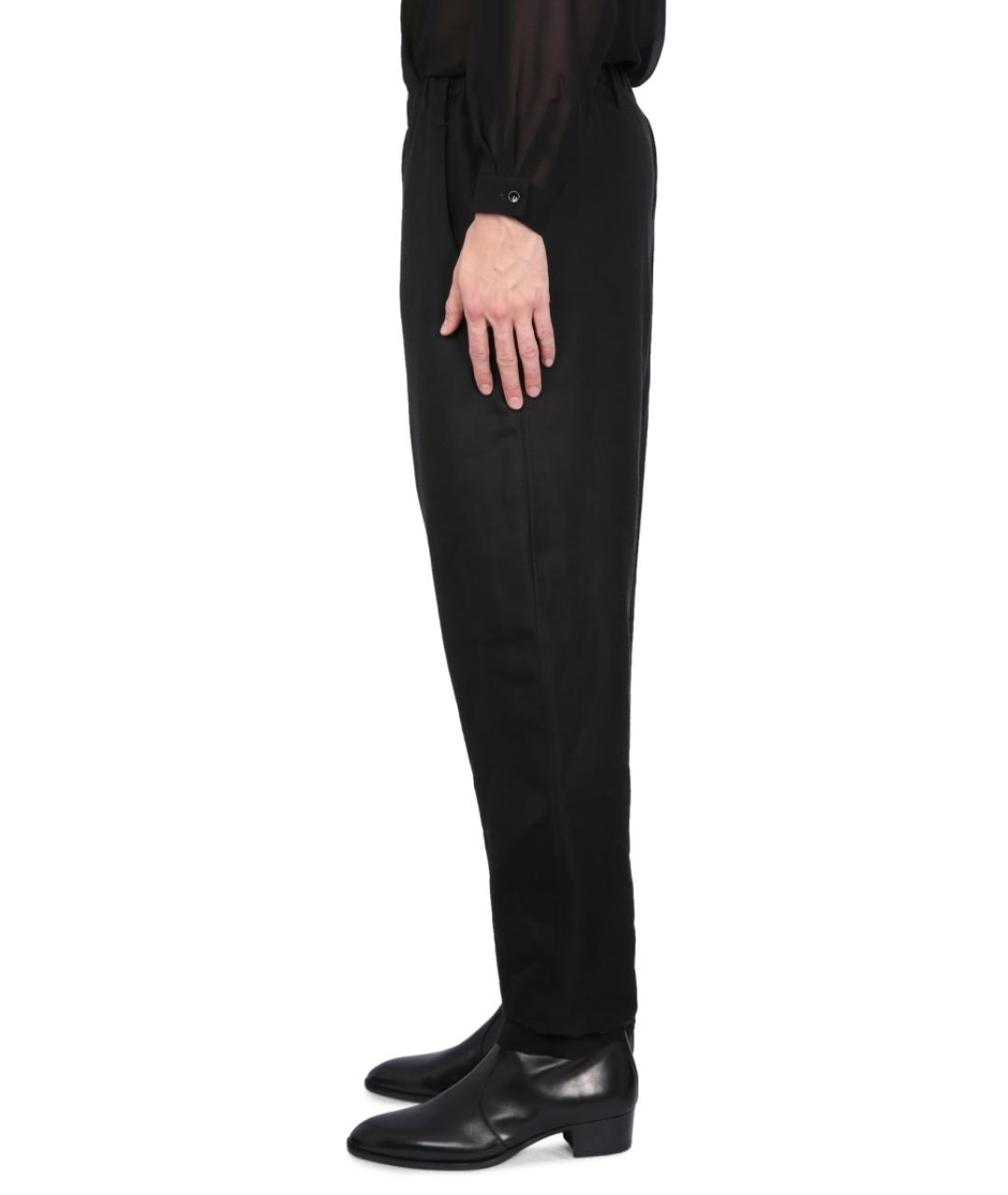 SAINT LAURENT Черные вискозные повседневные брюки, фото 4