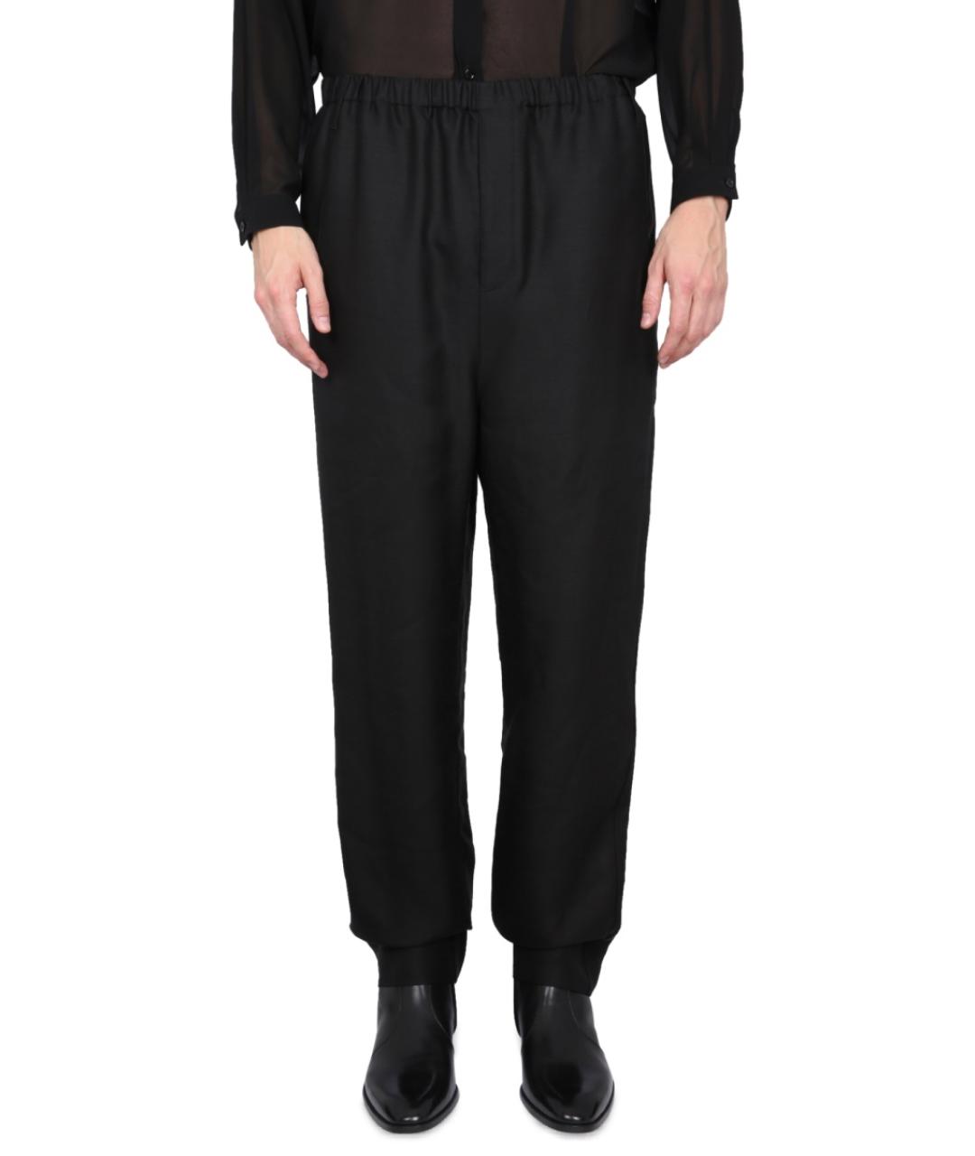 SAINT LAURENT Черные вискозные повседневные брюки, фото 2