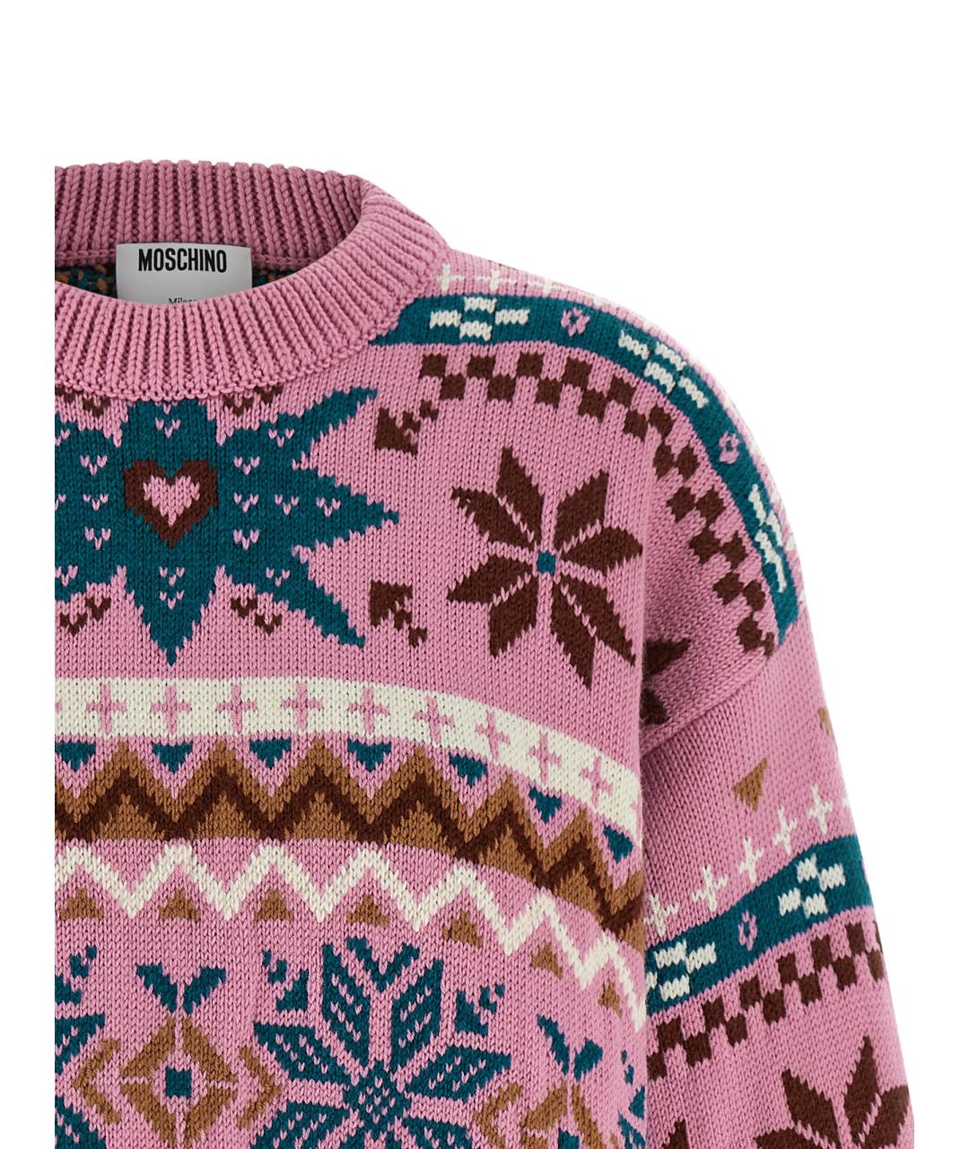 MOSCHINO Розовый шерстяной джемпер / свитер, фото 3