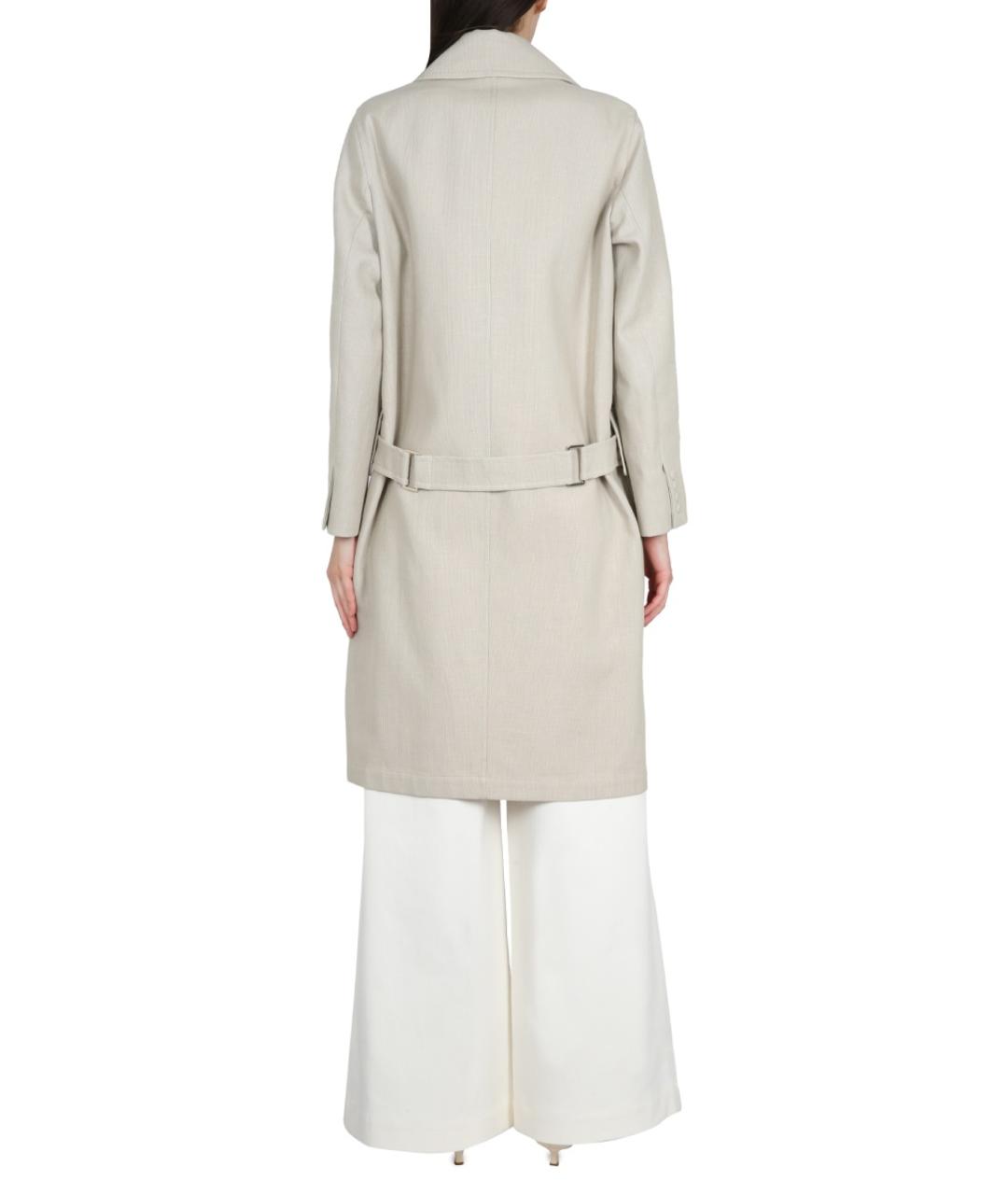 MAX MARA Бежевый полиэстеровый тренч/плащ, фото 4