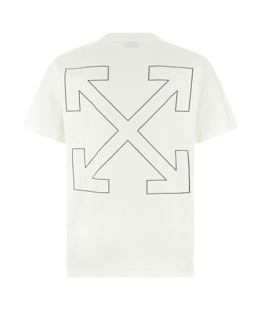 OFF-WHITE Белая хлопковая футболка, фото 2