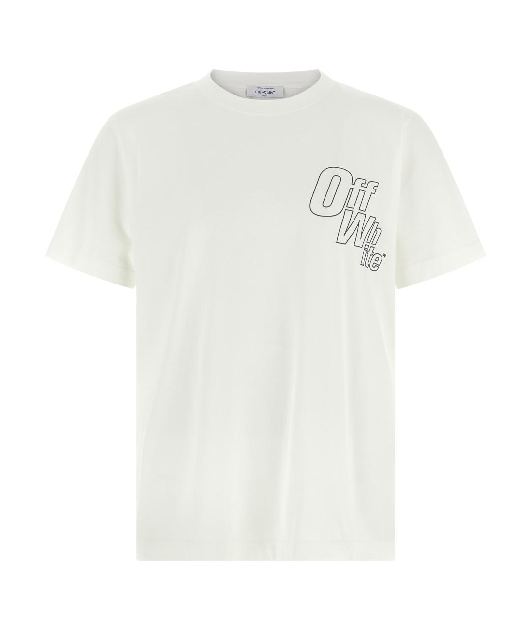 OFF-WHITE Белая хлопковая футболка, фото 1