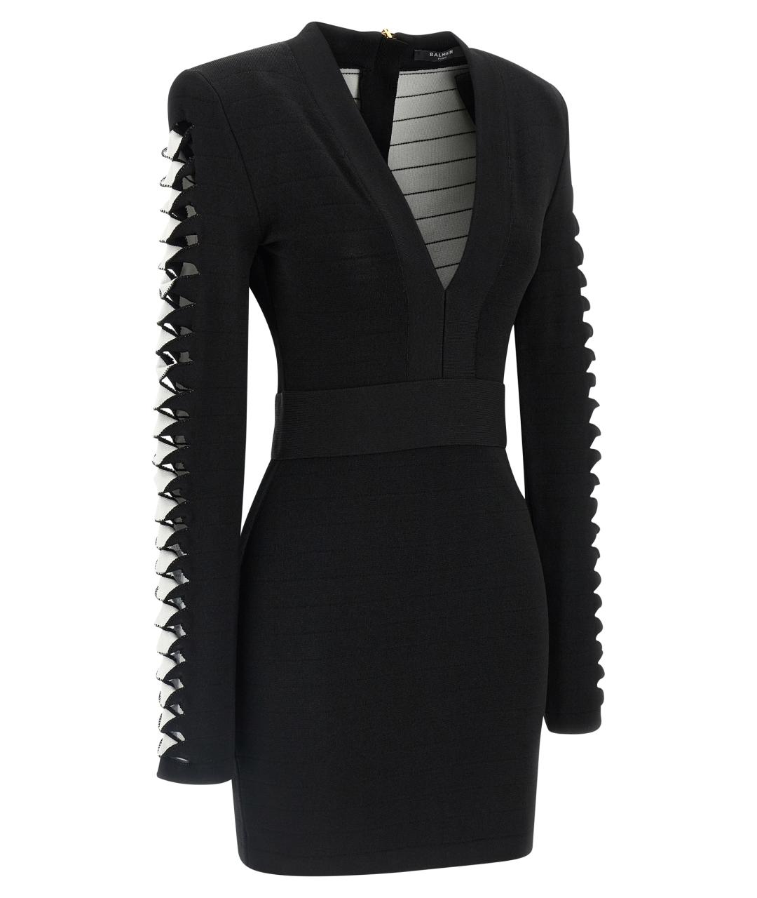 BALMAIN Черное вискозное платье, фото 3