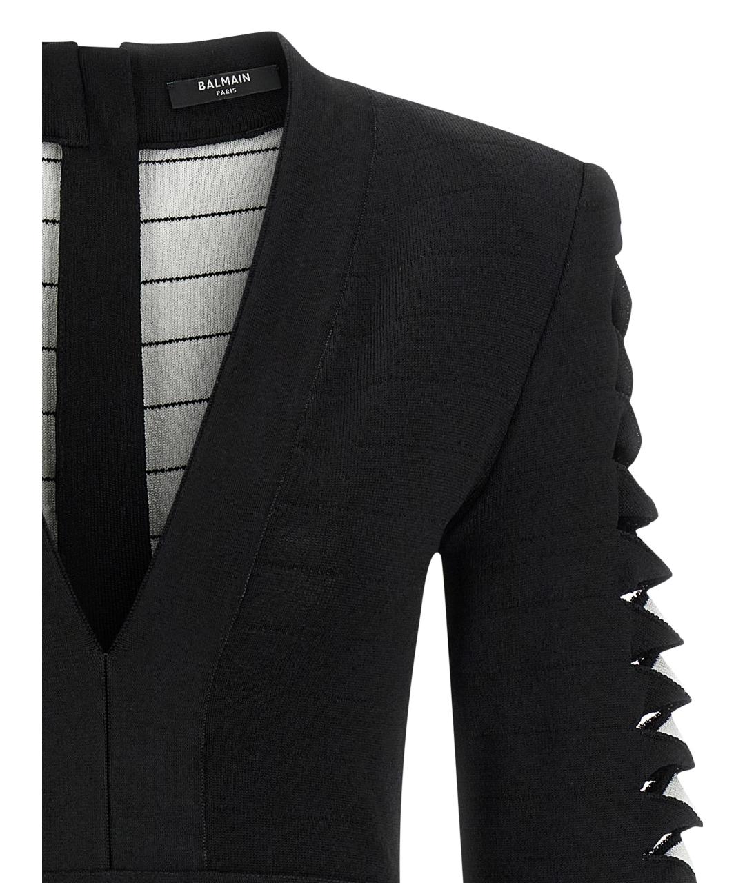 BALMAIN Черное вискозное платье, фото 4