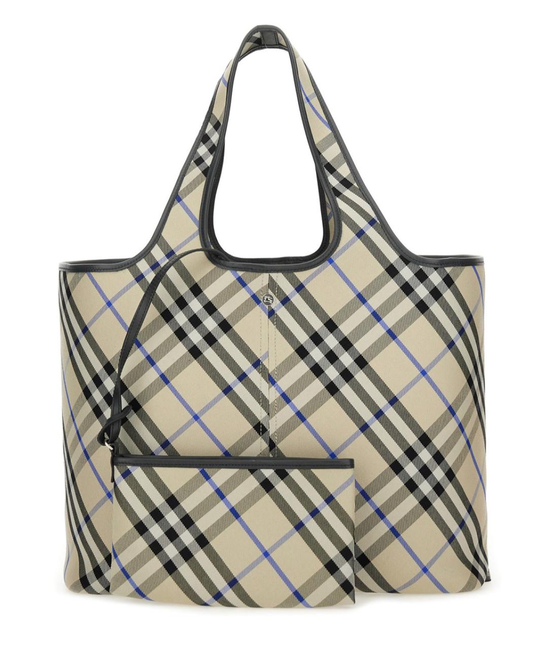 BURBERRY Бежевая тканевая сумка тоут, фото 2