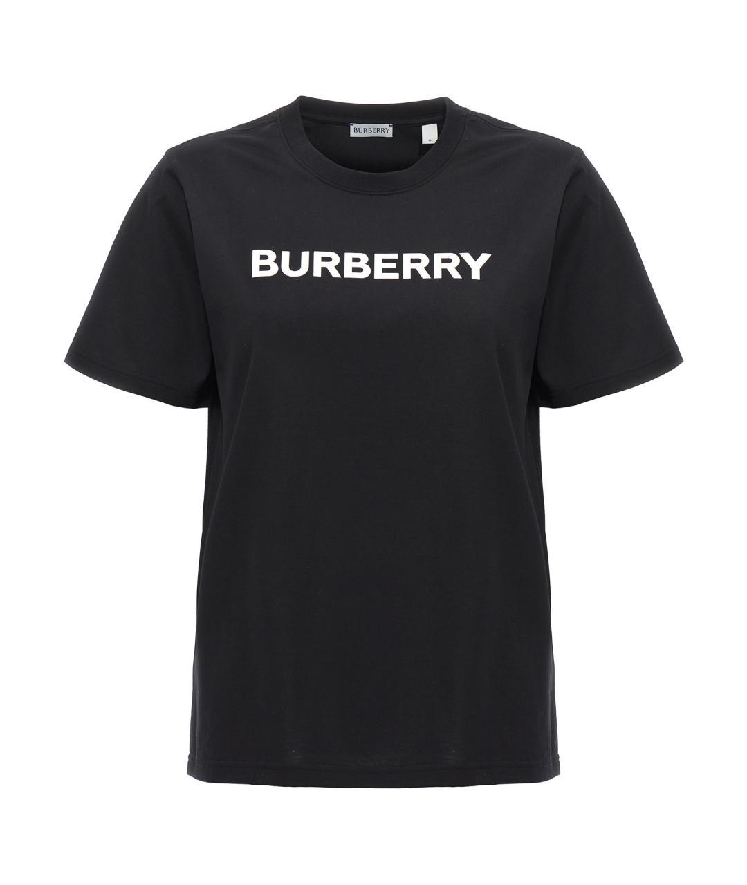 BURBERRY Черная хлопковая футболка, фото 1