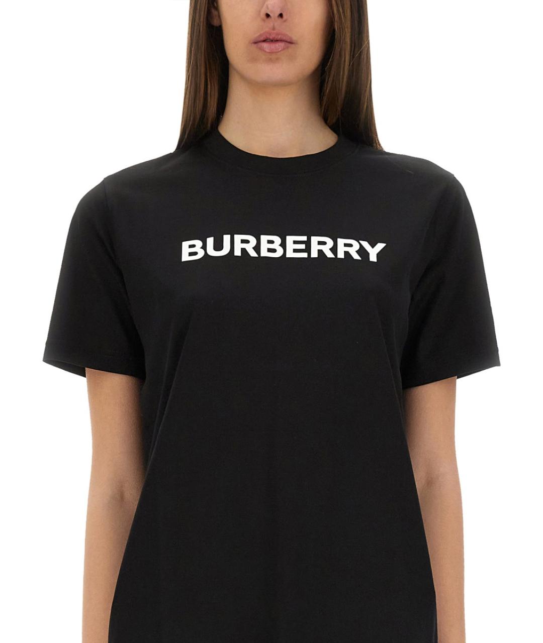 BURBERRY Черная хлопковая футболка, фото 5