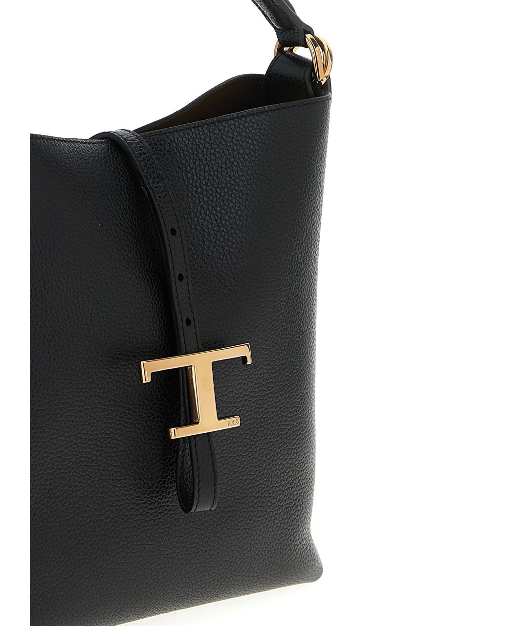 TOD'S Черная кожаная сумка тоут, фото 4