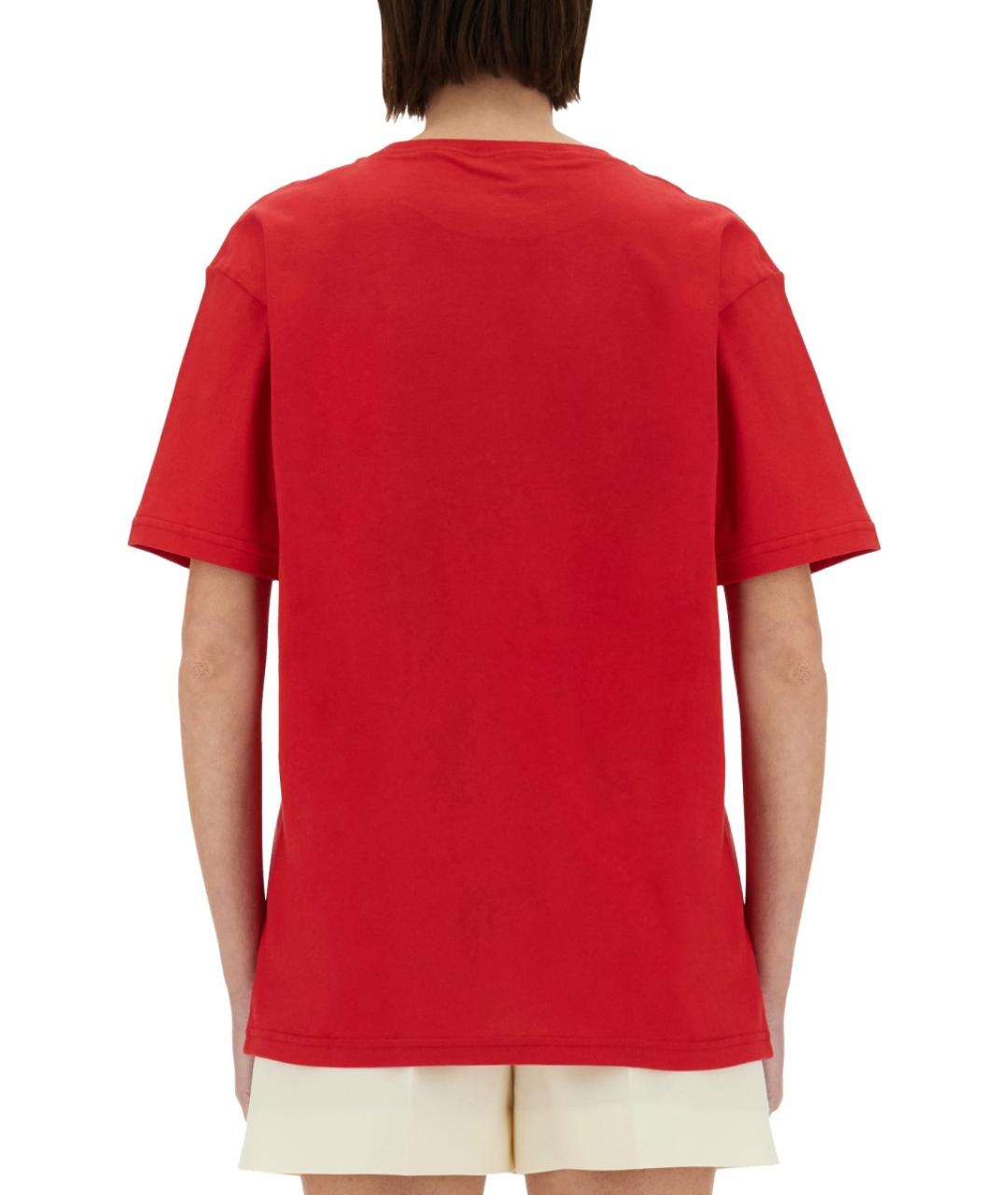 VALENTINO Красная хлопковая футболка, фото 4