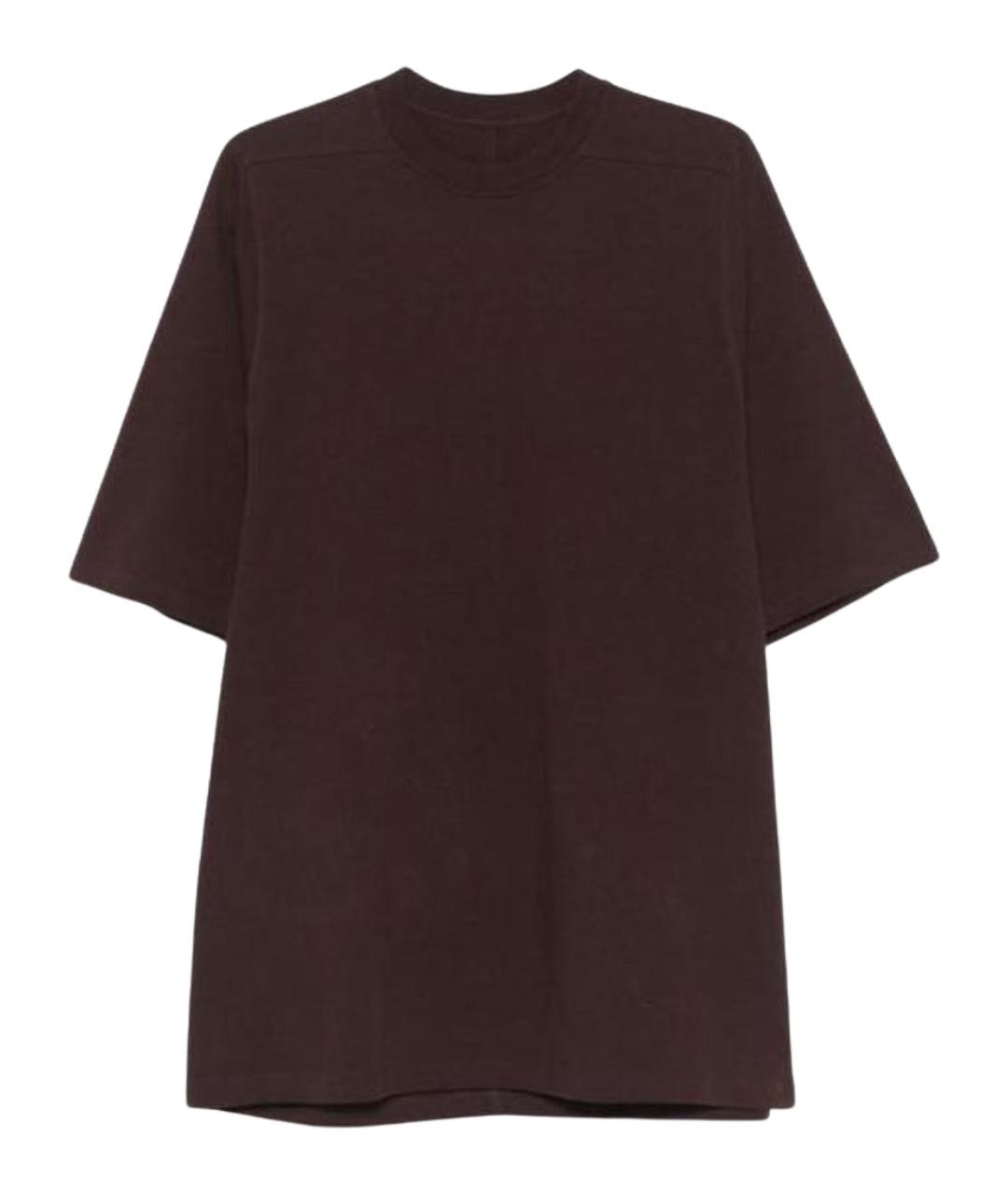 RICK OWENS Коричневая хлопковая футболка, фото 1