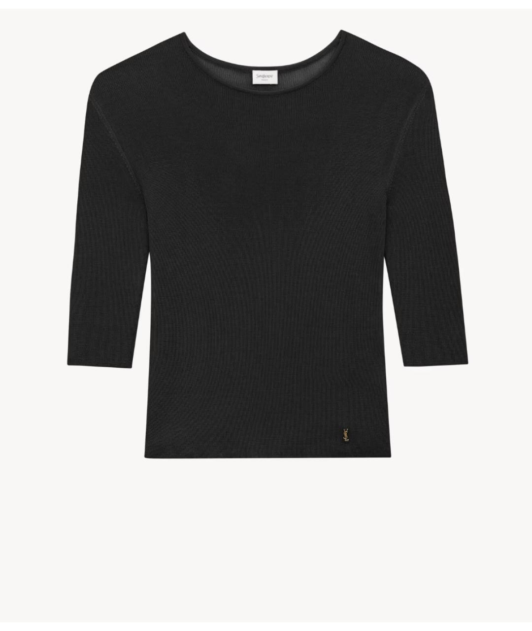 SAINT LAURENT Черный вискозный джемпер / свитер, фото 6
