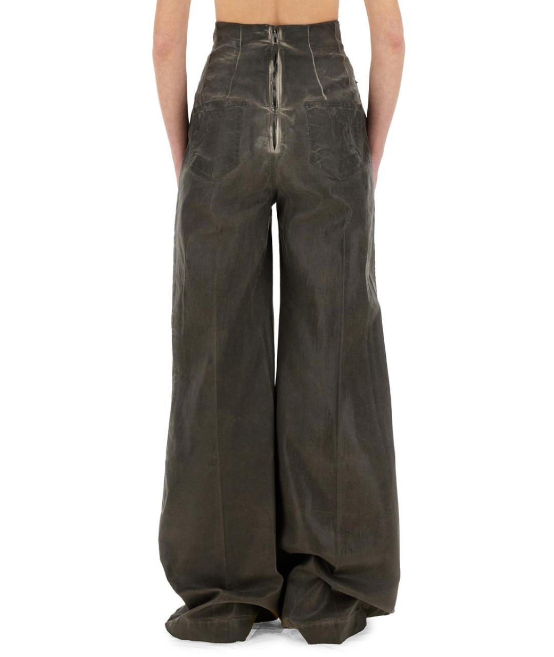 RICK OWENS DRKSHDW Серые хлопковые прямые брюки, фото 4