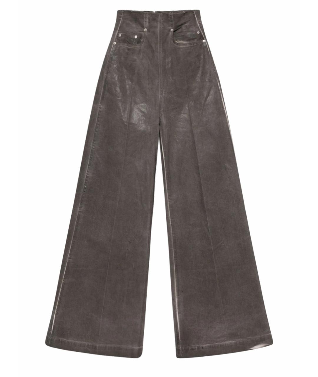 RICK OWENS DRKSHDW Серые хлопковые прямые брюки, фото 1