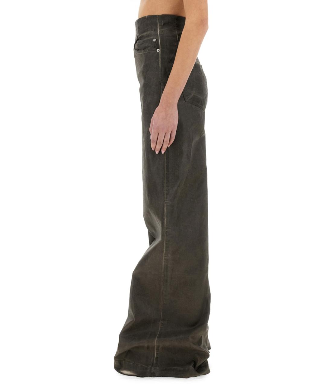 RICK OWENS DRKSHDW Серые хлопковые прямые брюки, фото 5