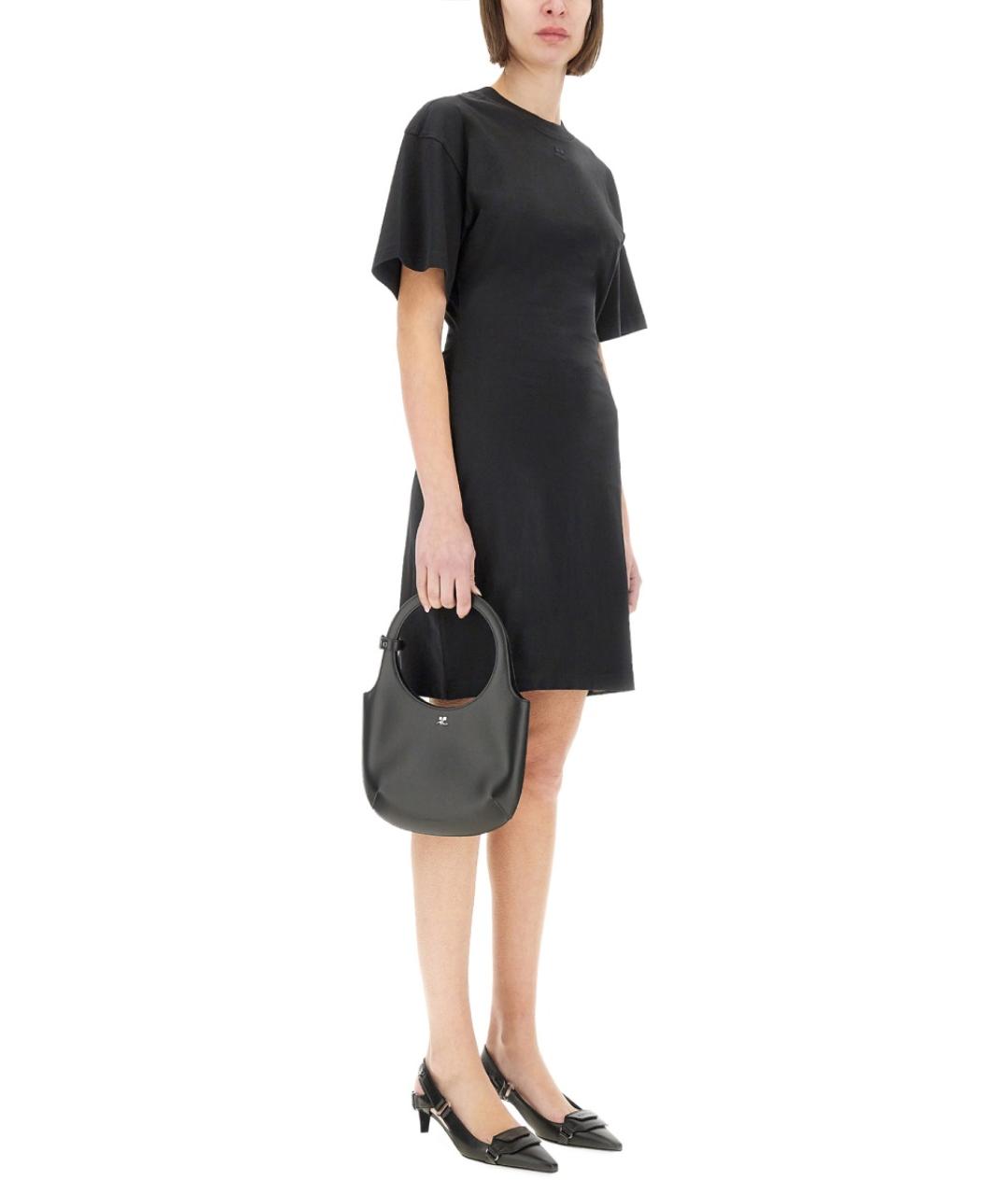 COURREGES Черное хлопковое повседневное платье, фото 3