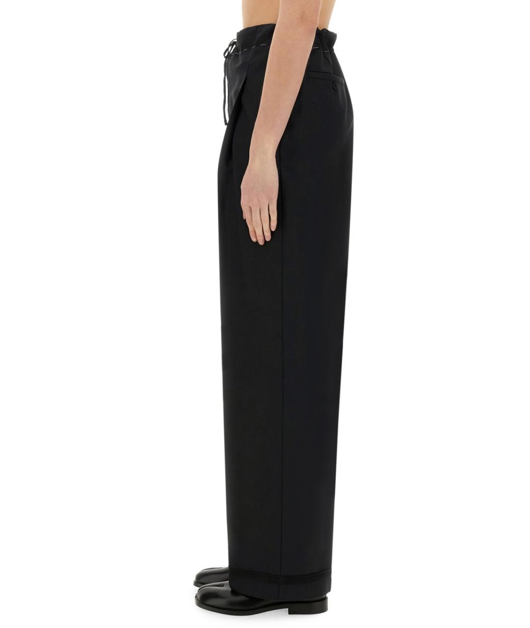 MAISON MARGIELA Черные прямые брюки, фото 4