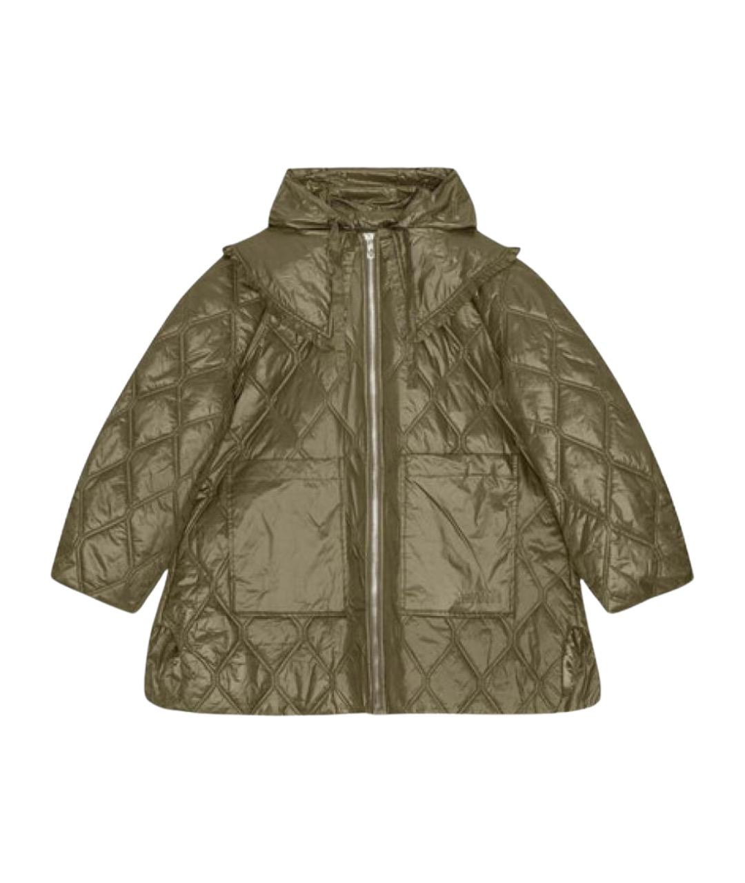 GANNI Зеленая полиамидовая куртка, фото 1