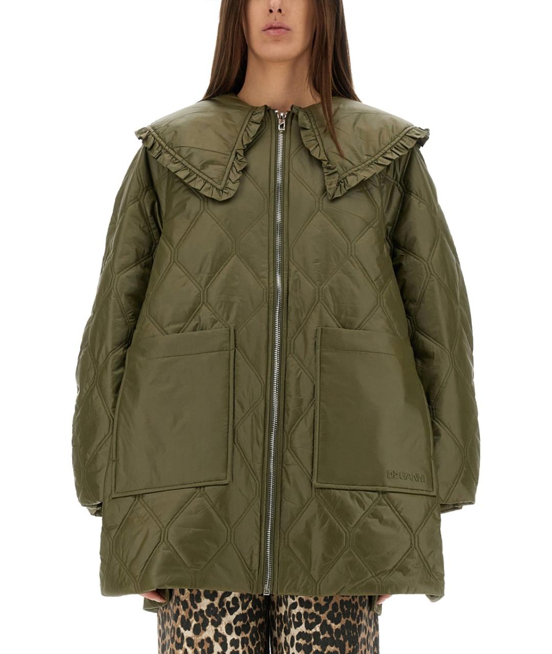 GANNI Зеленая полиамидовая куртка, фото 5