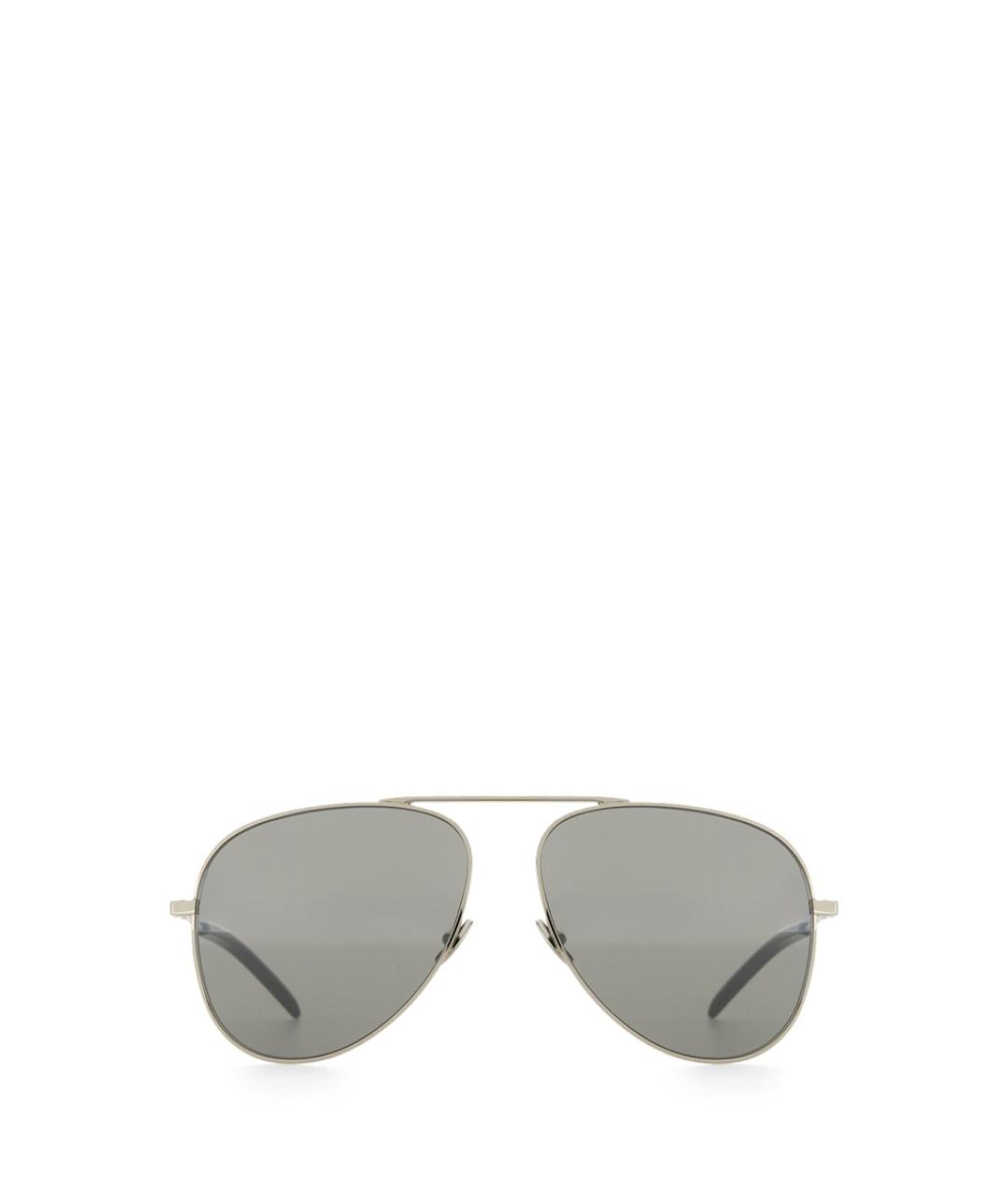 SAINT LAURENT Серебряные металлические солнцезащитные очки, фото 1