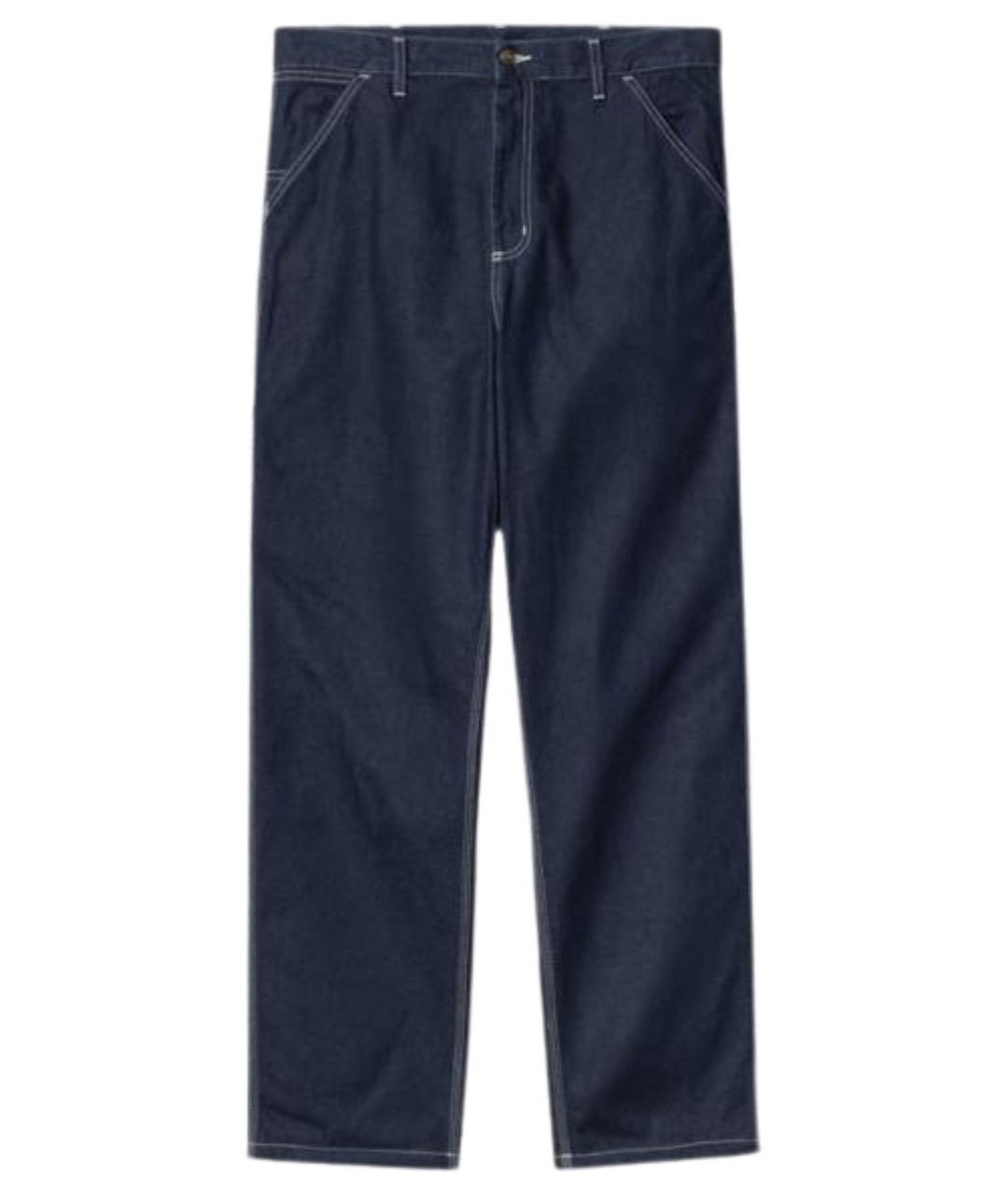 CARHARTT WIP Синие хлопковые прямые джинсы, фото 1