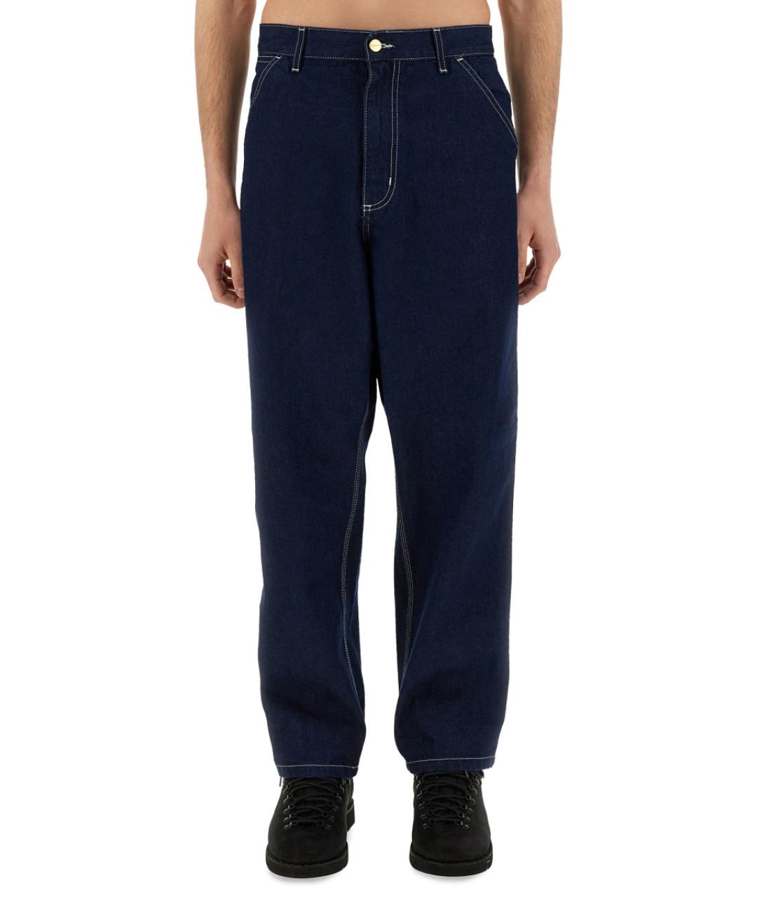 CARHARTT WIP Синие хлопковые прямые джинсы, фото 2