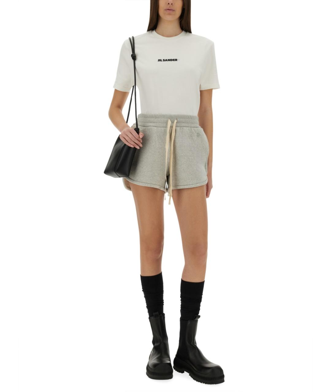 JIL SANDER Серые хлопковые шорты, фото 3