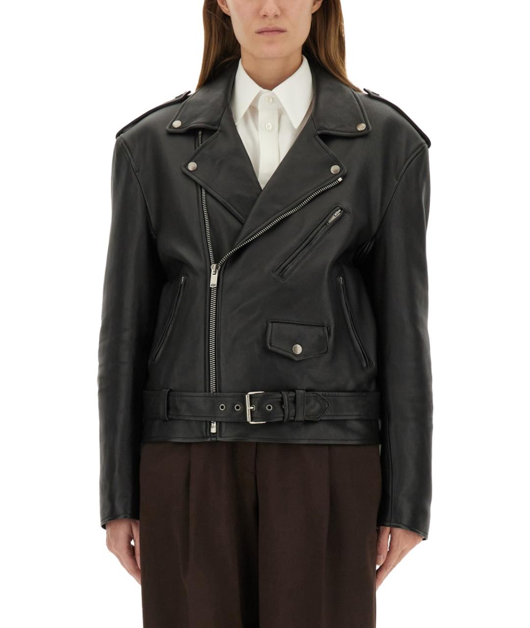SAINT LAURENT Черная кожаная куртка, фото 2