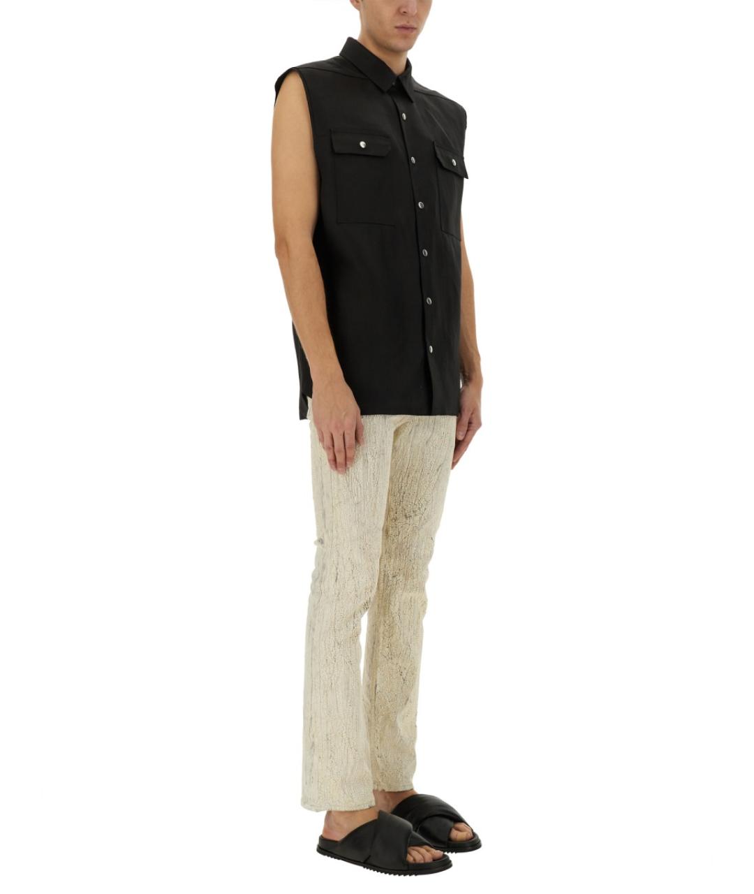RICK OWENS Черный льняной жилет, фото 3
