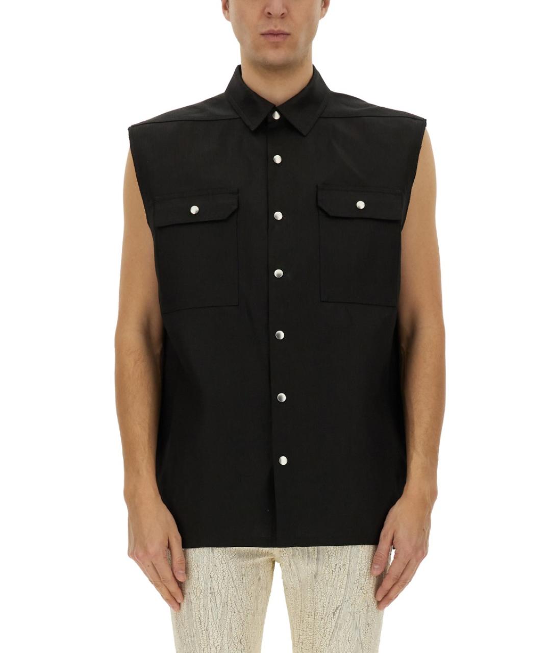 RICK OWENS Черный льняной жилет, фото 2