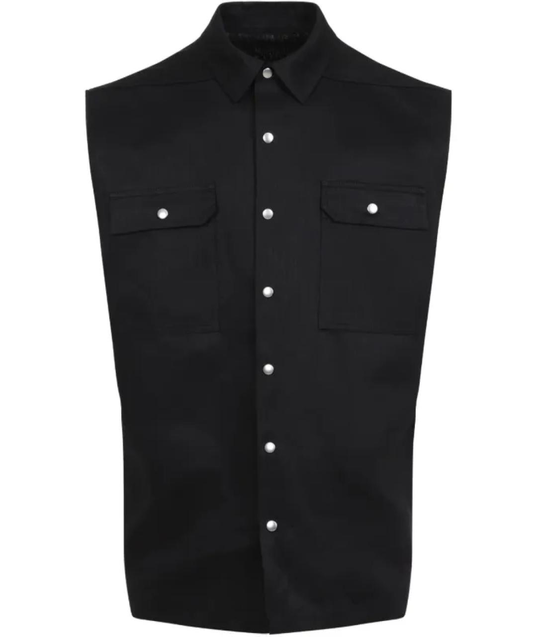 RICK OWENS Черный льняной жилет, фото 1