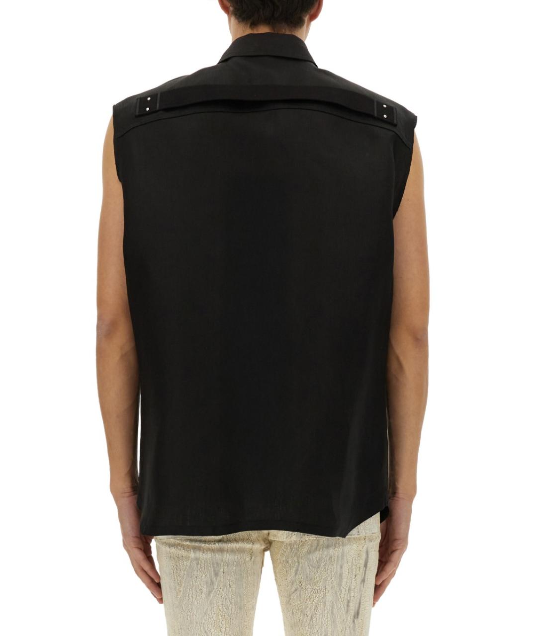 RICK OWENS Черный льняной жилет, фото 4