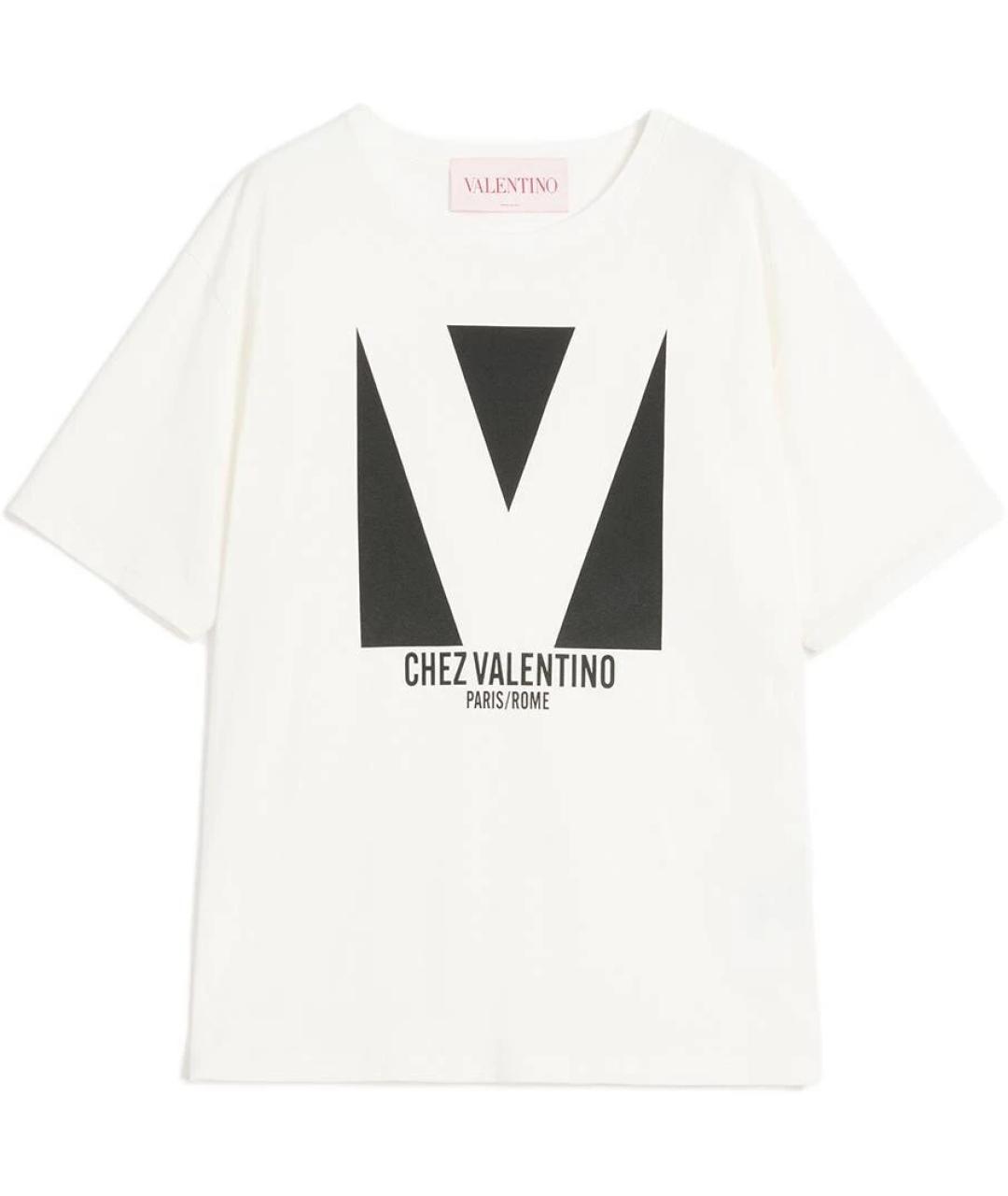 VALENTINO Белая хлопковая футболка, фото 1