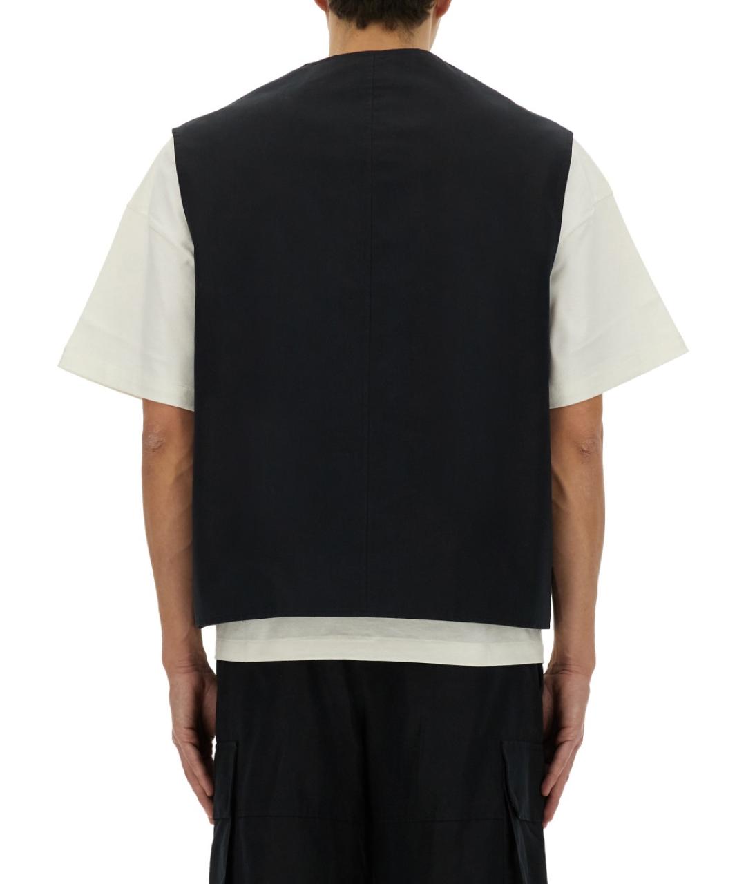JIL SANDER Черный хлопковый жилет, фото 4