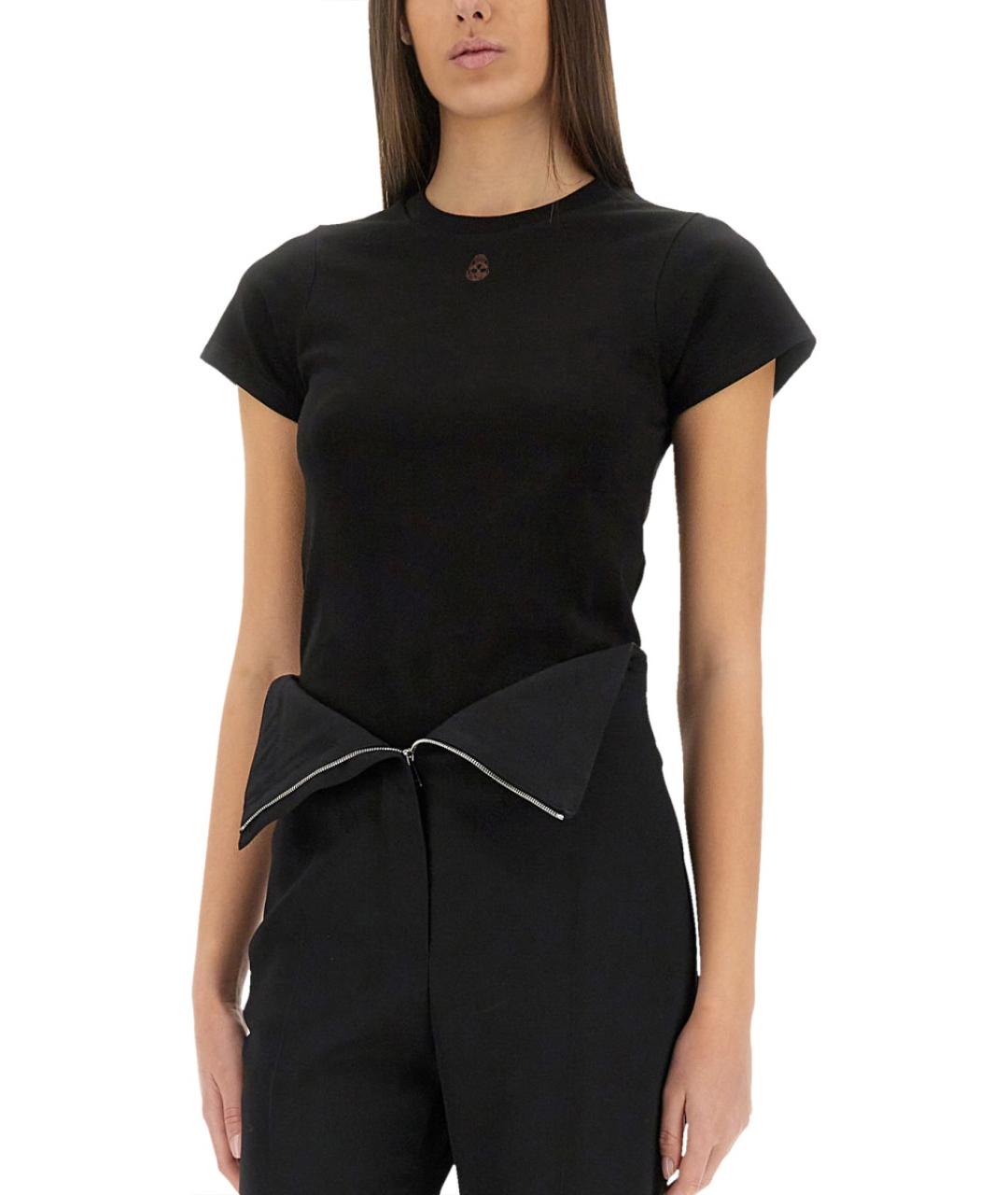 ALEXANDER MCQUEEN Черная хлопковая футболка, фото 5