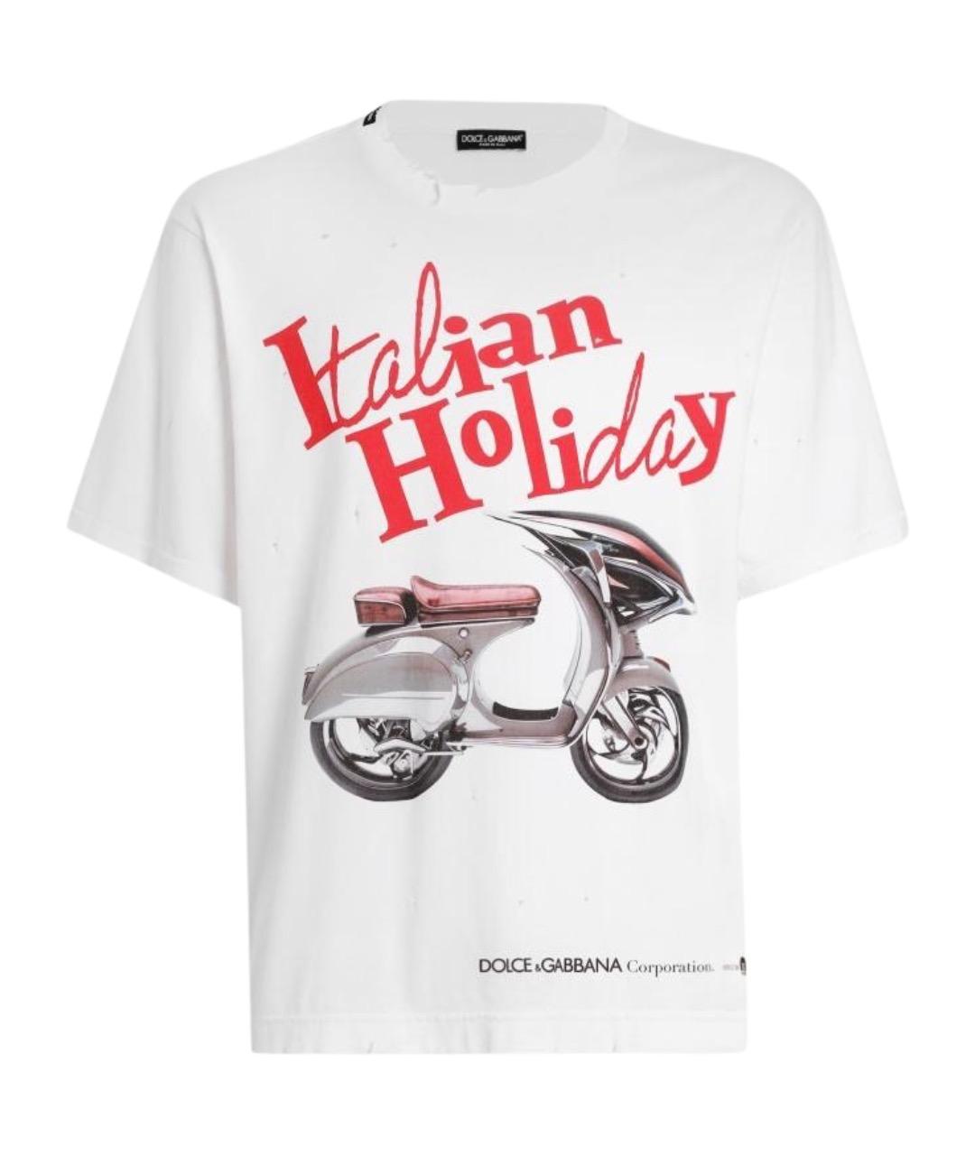 DOLCE&GABBANA Белая хлопковая футболка, фото 1
