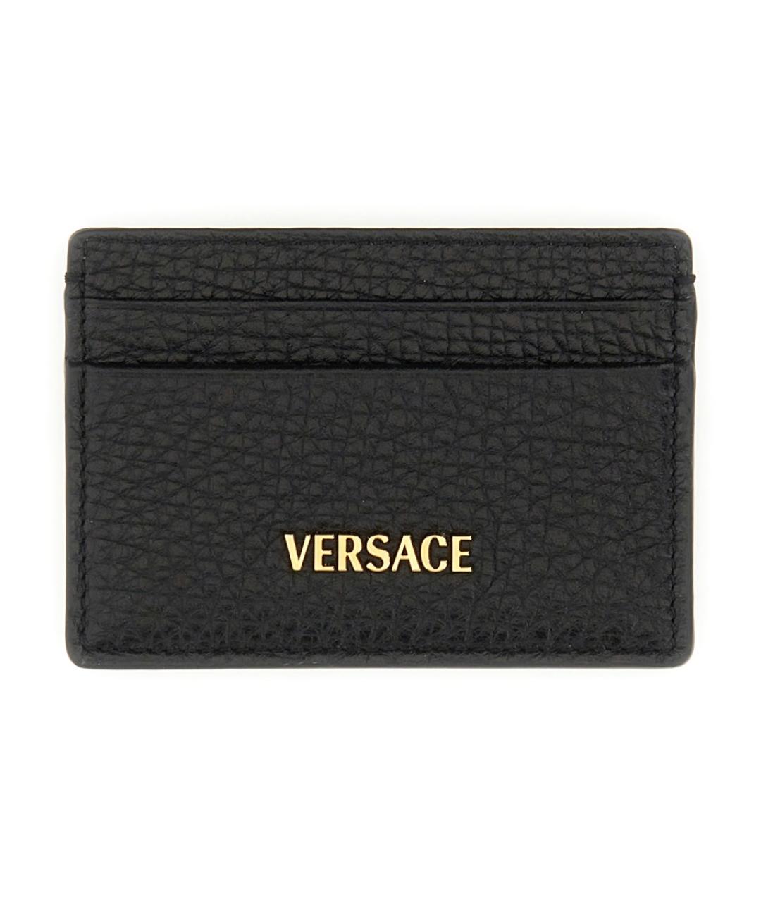 VERSACE Черный кожаный кардхолдер, фото 1