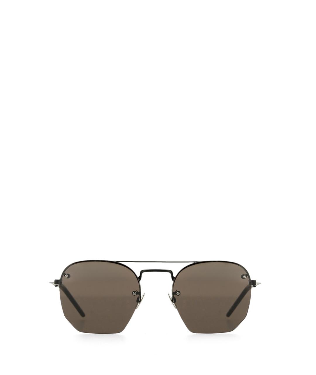 SAINT LAURENT Черные металлические солнцезащитные очки, фото 1