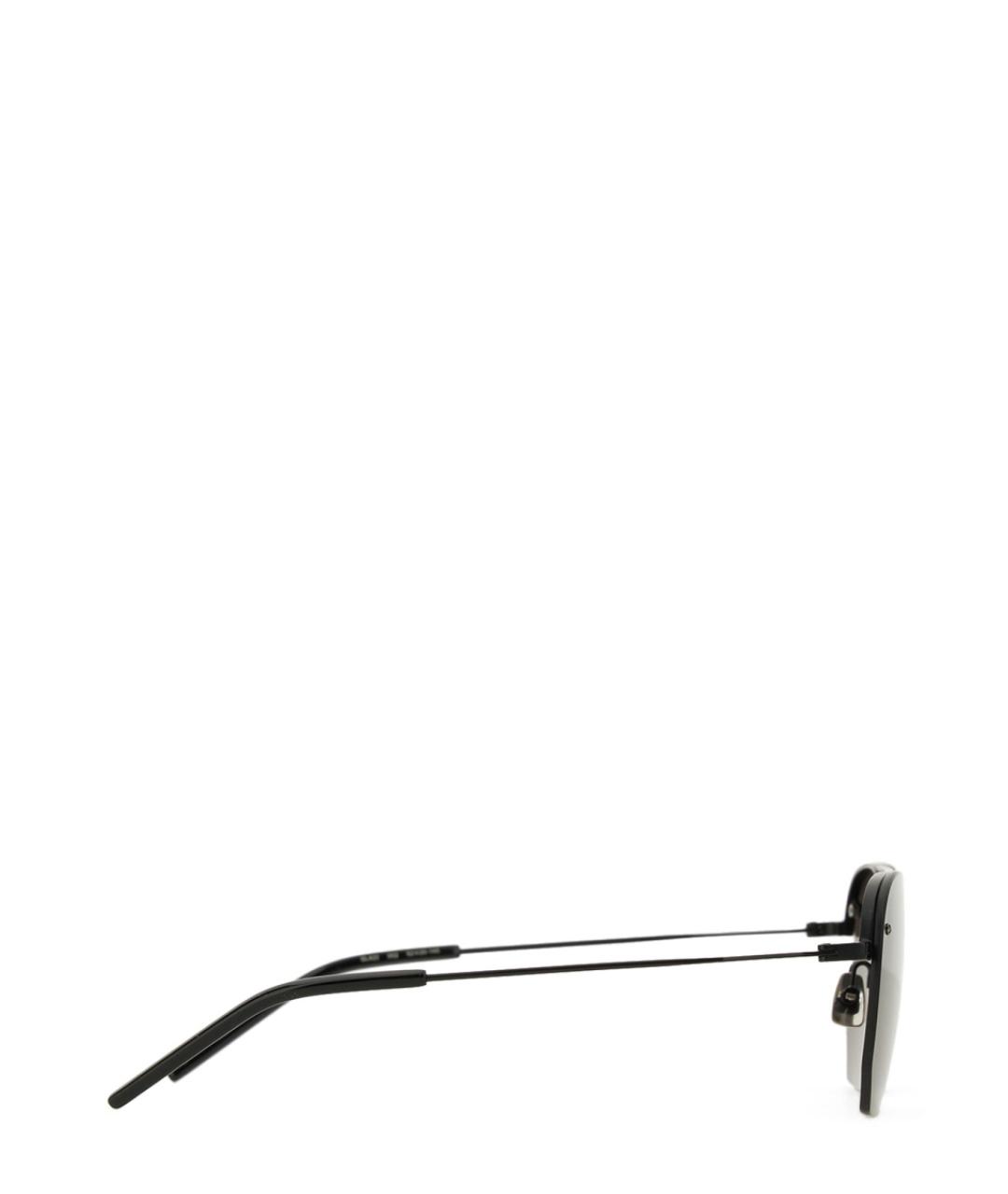 SAINT LAURENT Черные металлические солнцезащитные очки, фото 3