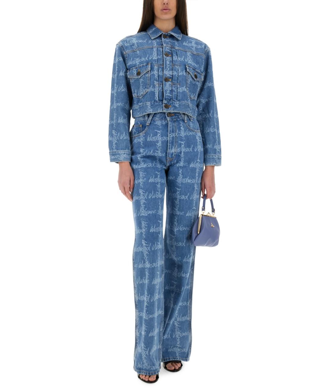 VIVIENNE WESTWOOD Синие хлопковые прямые джинсы, фото 3