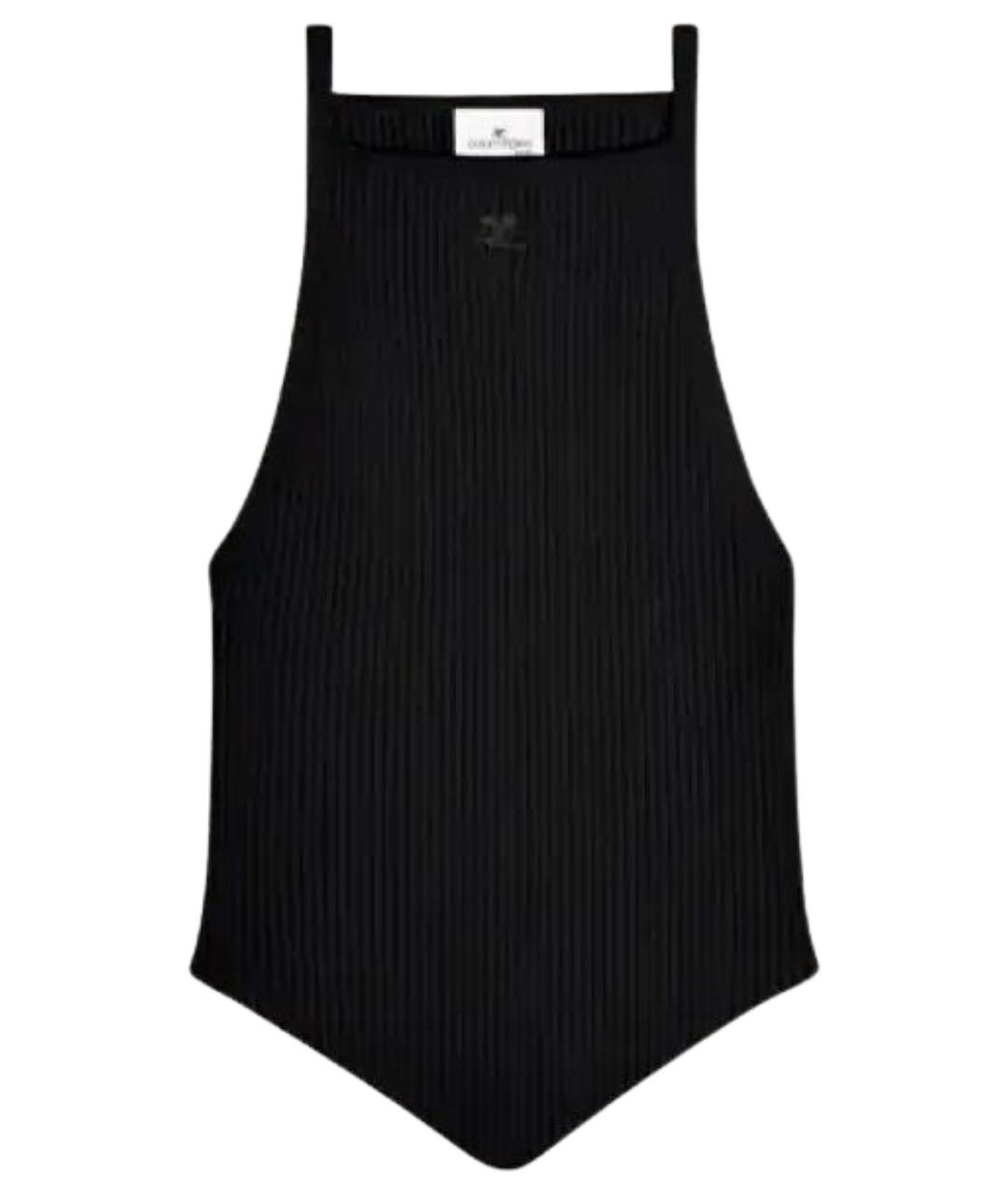 COURREGES Черная вискозная майка, фото 1