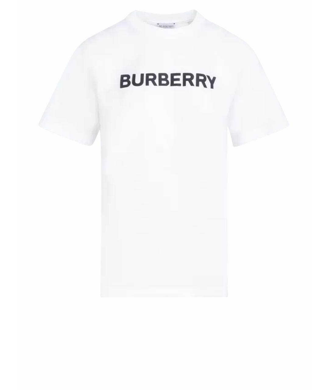 BURBERRY Белая хлопковая футболка, фото 6