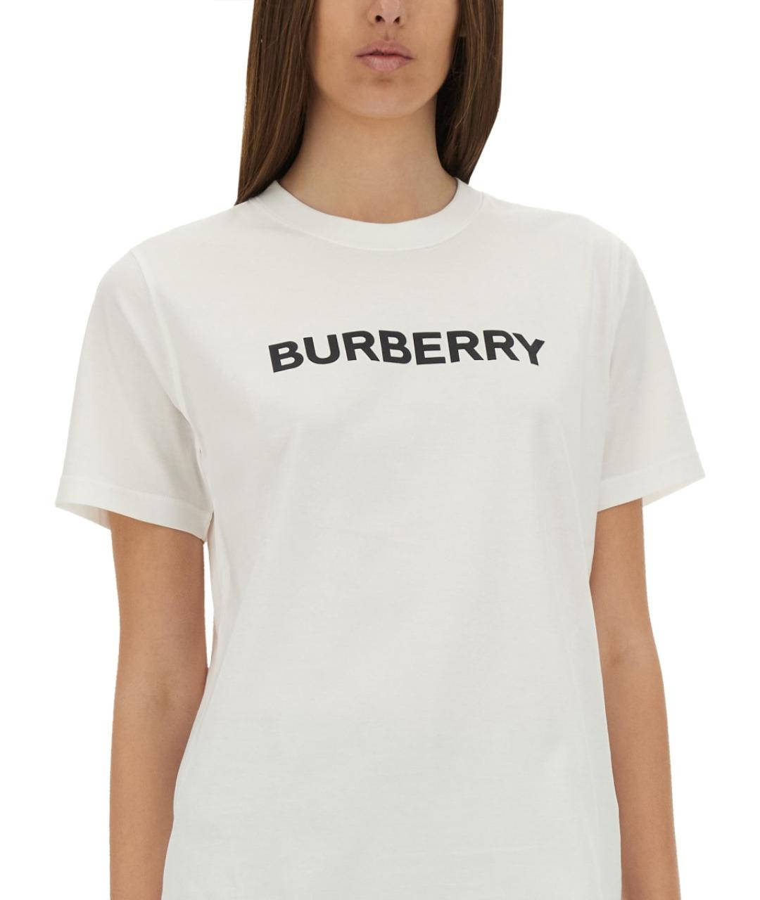 BURBERRY Белая хлопковая футболка, фото 5