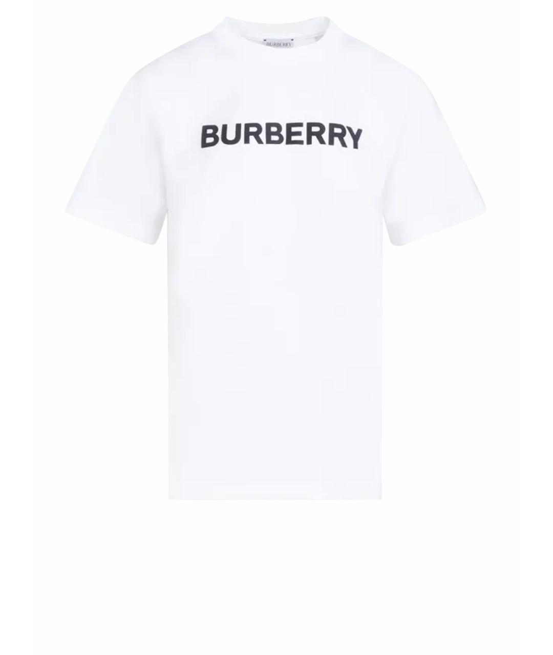 BURBERRY Белая хлопковая футболка, фото 1