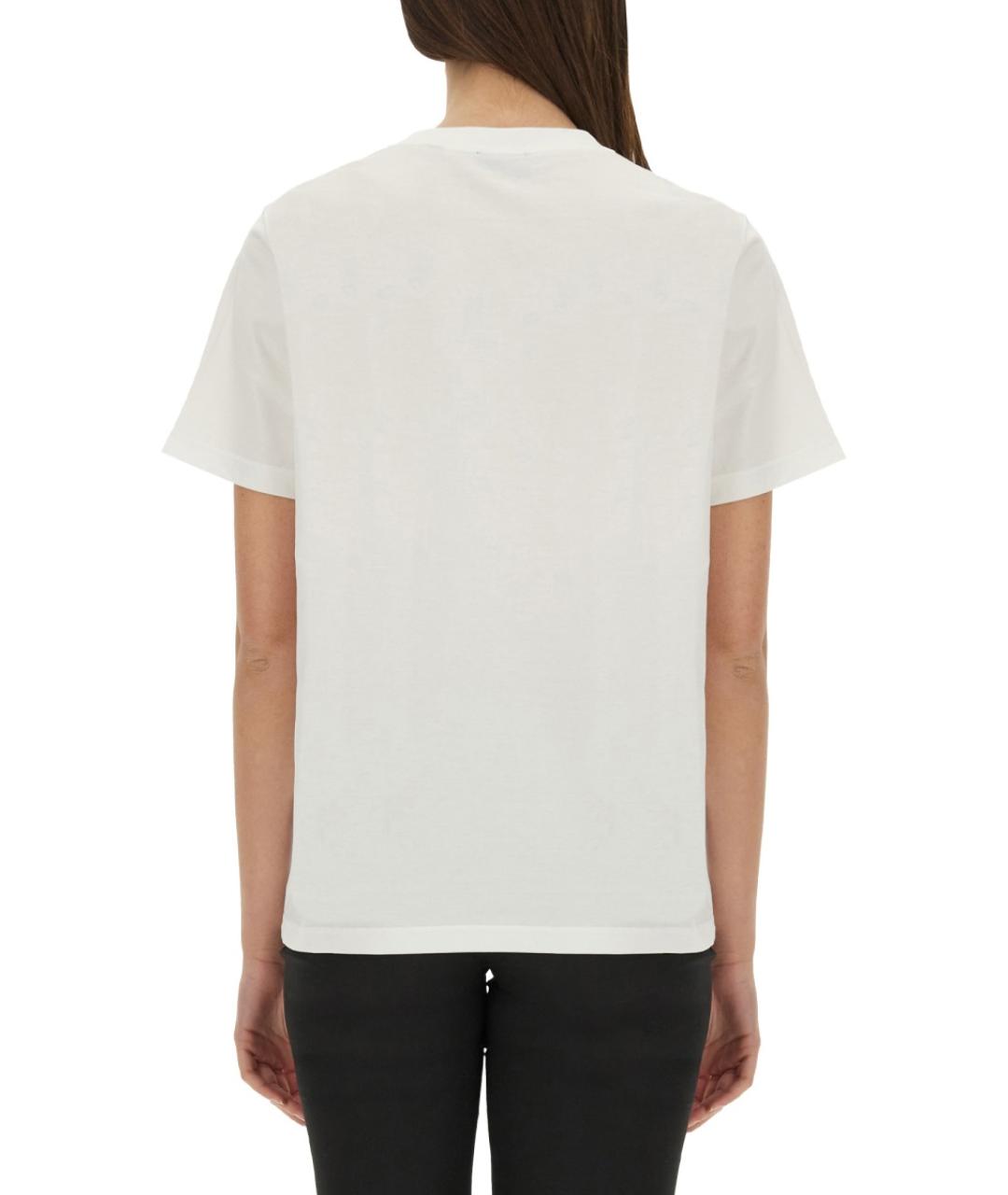 BURBERRY Белая хлопковая футболка, фото 4