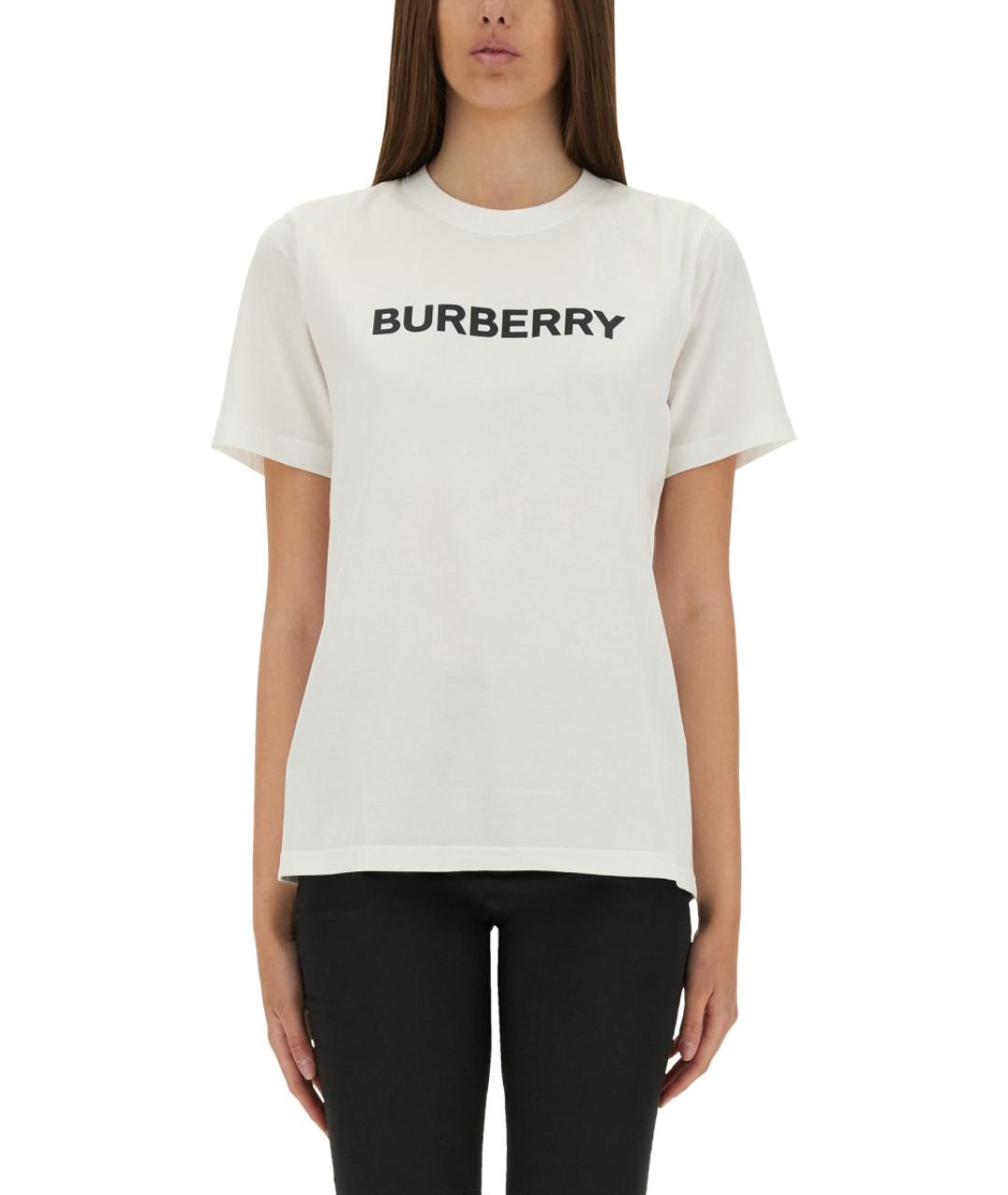 BURBERRY Белая хлопковая футболка, фото 2