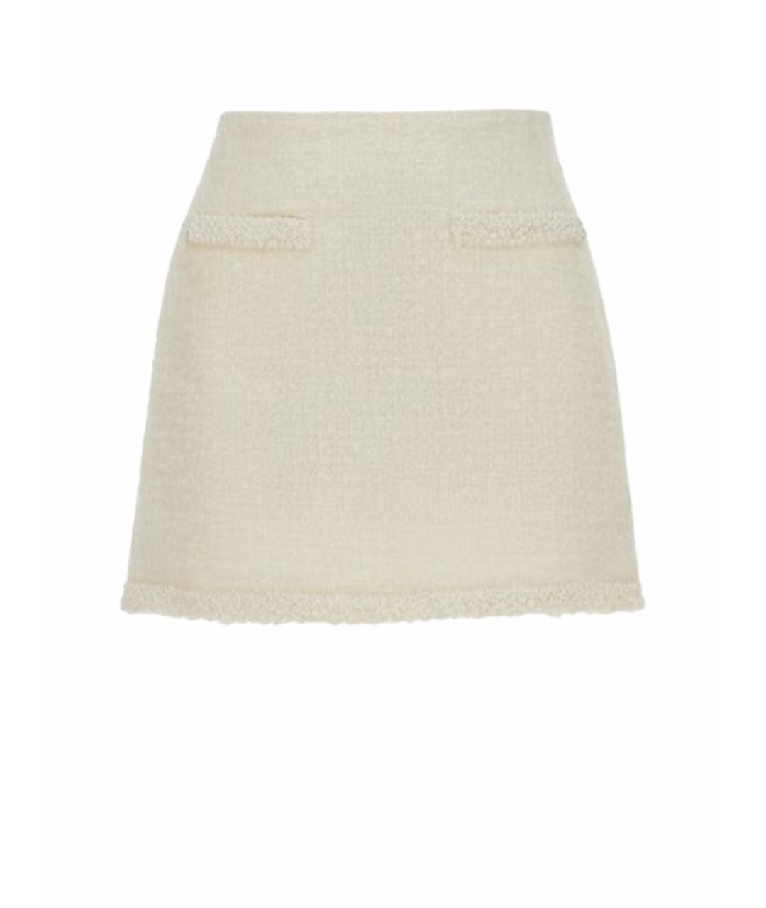 SELF-PORTRAIT Белая полиэстеровая юбка мини, фото 1